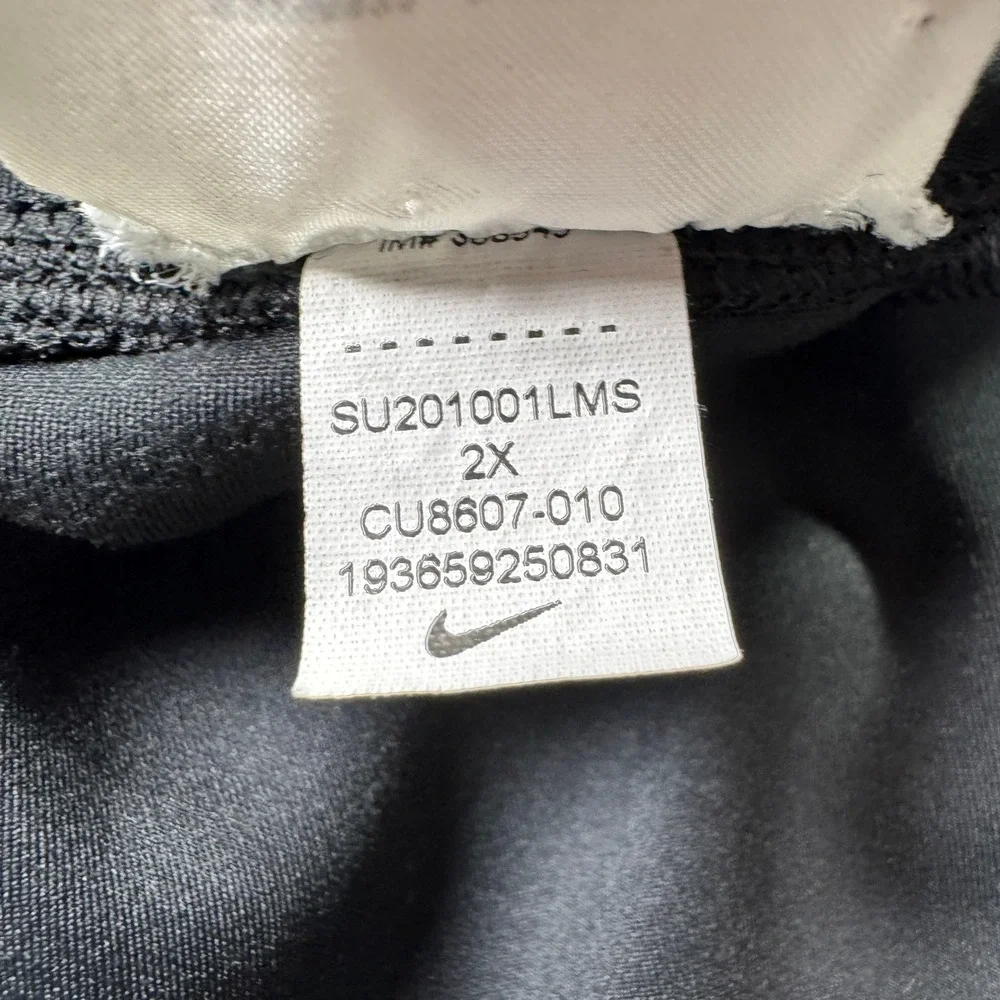 Nike Women's Leggings Dri-Fit Ruched Hem Cropped Black Sz 2X Activewear Yoga Gym